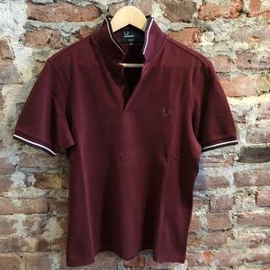 Fred Perry Slim Tipped Polo - Maroon - Medium